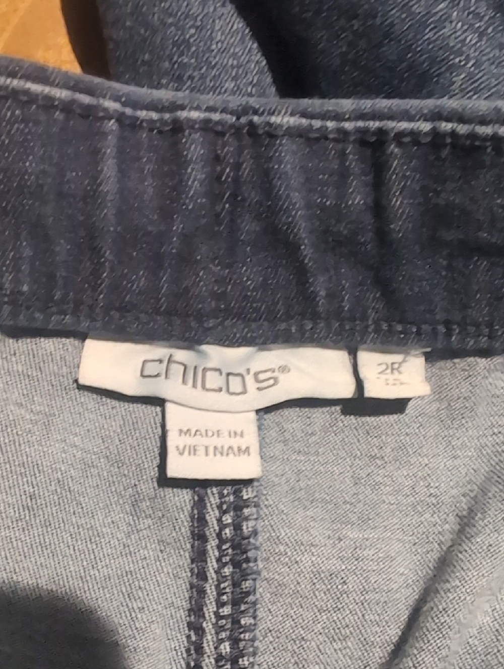 Chico's Pull On Wide Leg Jeans, 12 - Picture 2 of 9